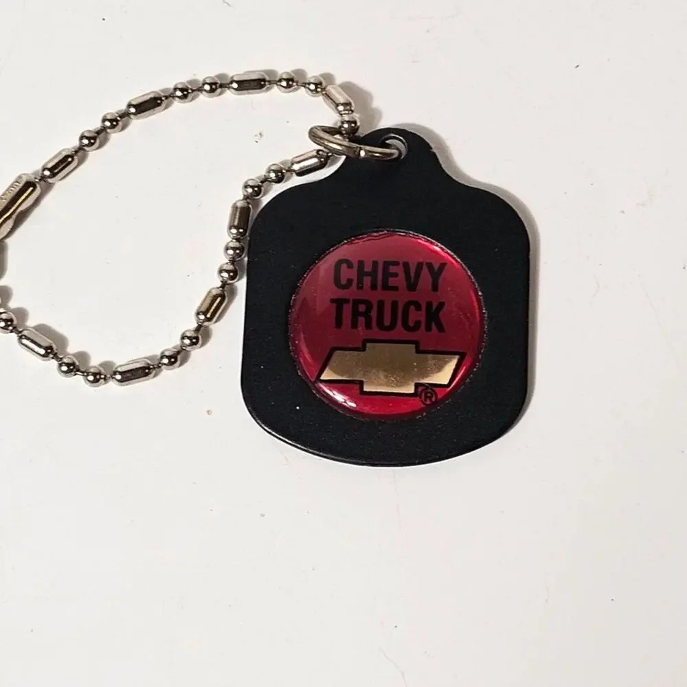 1980s Chevy Truck keychain Red Gold and Black